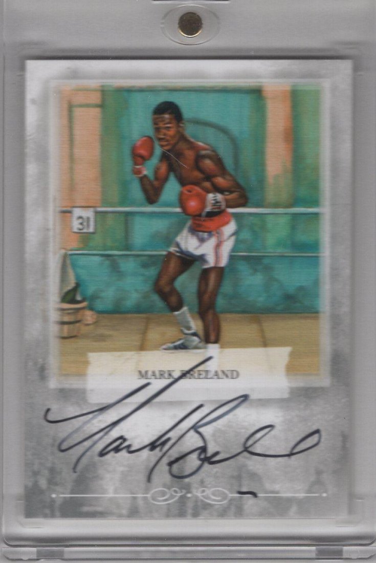 Mark Breland- Signed Mecca Cigarette Boxing Card: Signed Mecca Cigarette Boxing Champion card signed by Mark Breland in black felt tip ink. In very good condition. Mark Anthony Breland (born May 11, 1963) is an American former world champion boxer wh