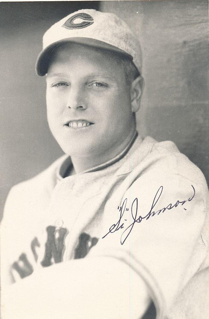 Si Johnson- Signed Picture Postcard: 3.5x5.5 Picture postcard signed in black ballpoint ink by Si Johnson. In very good condition. Silas Kenneth Johnson (October 5, 1906 â€“ May 12, 1994) was an American professional baseball player
