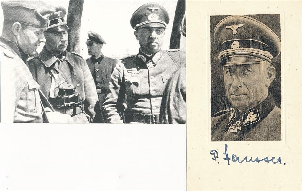 Paul Hausser- Vintage Signed Card w/Photo: Vintage 3.25X5.5 card signed in blue fountain pen ink by Paul Hausser with a photograph of him affixed above his signature. Comes with another image of him. Paul "Papa" Hausser (October 7, 1880 â€�