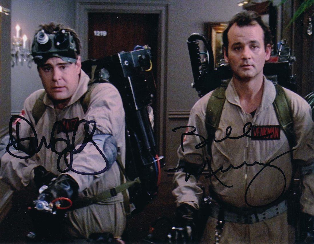 Dan Aykroyd & Bill Murray-Signed Photograph from "Ghostbusters": 10x8 Color satin finish photograph from "Ghostbusters" and signed in felt tip inks by Dan Aykroyd & Bill Murray. Excellent condition. Comes with a full Letter of Authenticity from Todd Mueller Authent