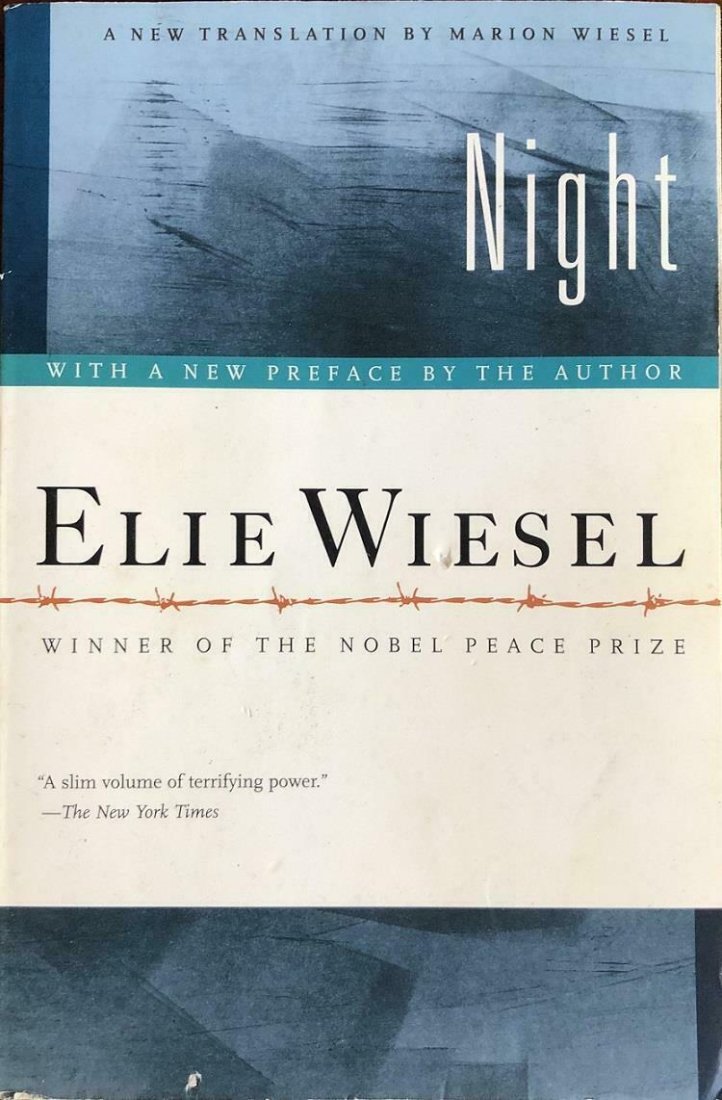 Elie Wiesel- Signed Softcover Book (Nobel Peace Prize): Softcover book, "Night," signed and inscribed inside in felt tip ink by Elie Wiesel. Very nice. (1928â€“2016) Elie Wiesel was a Romanian-born American writer, professor, political activist, Nobel