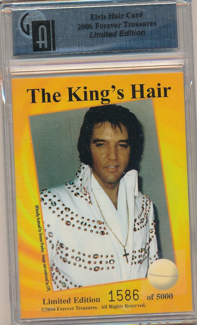 Elvis Presley Hair-Limited Edition: Limited Edition 1586 of 5000 encapsulated strand of Elvis Presley's hair. Excellent condition. GIA authenticated on back.