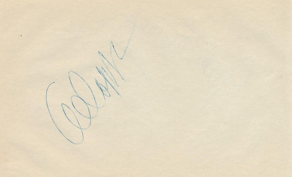 Al Capp (Li'l Abner Cartoonist)- Signed Vintage Index Card: 3X5 Vintage index card signed in ballpoint ink by Al Capp. In very good condition. (1909-1979) Al Capp was an American cartoonist and humorist best known for the satirical comic strip Li'l Abner, whic