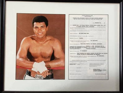 Cassius Clay- Signed Boxing Contract Framed