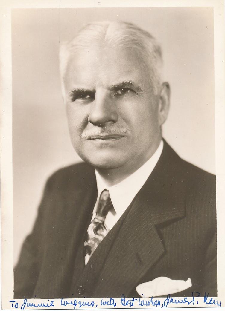 James P. Kem (Senator)- Vintage Signed Photograph: 5X7 Vintage original photograph signed in the lower margin in blue ink, "To Jimmie Wiggins, with best wishes, James P. Kem." In very good condition.James Preston Kem (April 2, 1890 â€“ February 2
