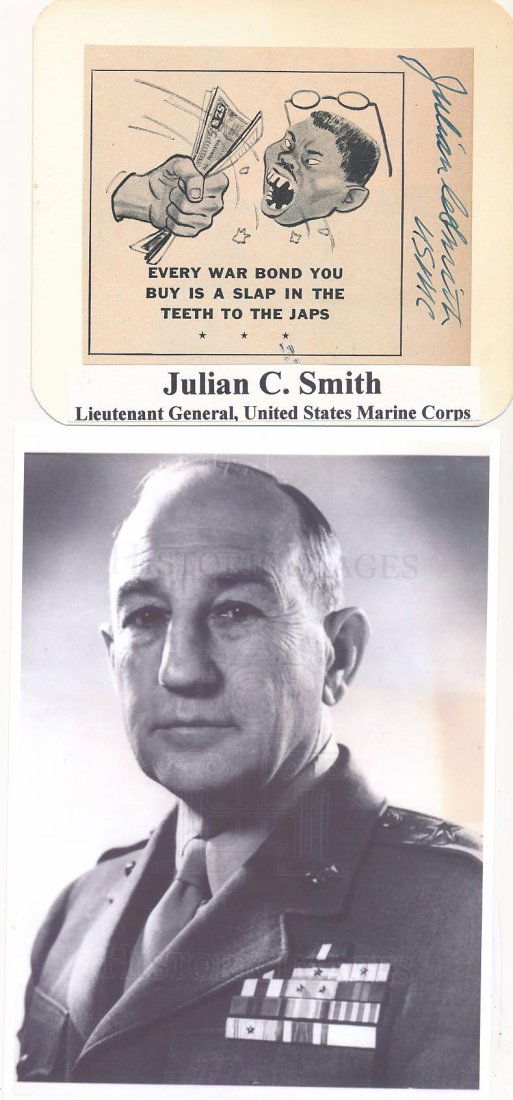 General Julian C. Smith-Signed Vintage War Bonds Page w/Photo (1 of 1)
