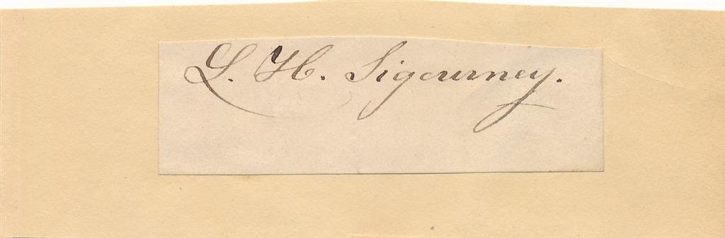 Lydia Sigourney- (Writer, Poet)-Vintage Clipped Signature (1 of 1)
