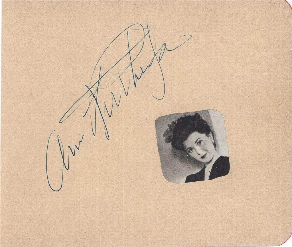 Ann Rutherford- Signed Vintage Album Page (1 of 2)