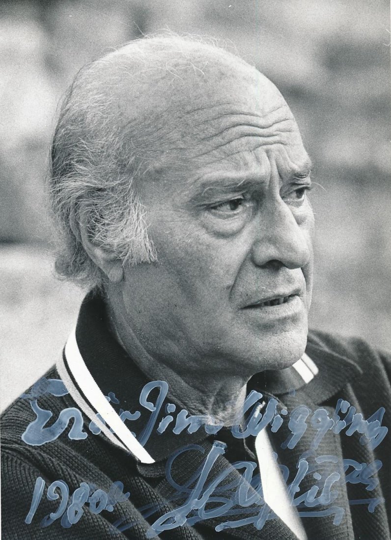 Odysseus Elytis (Greek Poet)- Vintage Signed Photo (Nobel Prize (1979): 5X7 B&W Glossy vintage photograph signed in thick white ink in 1980 by Odysseus Elytis who has inscribed it to Jim Wiggins. A couple of creases go up the photo, otherwise very nice.(1911-1996) Odyssea