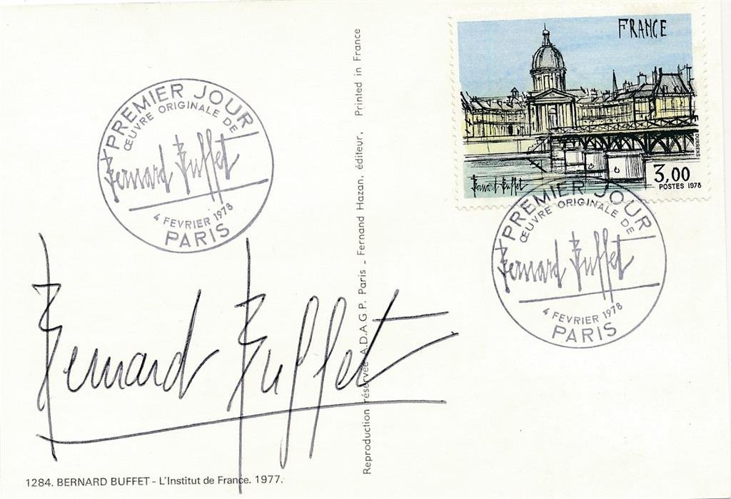 Bernard Buffet- Signed French Postal Card of his Art (1 of 2)