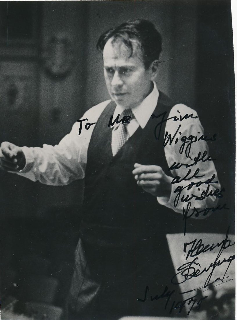 Henryk Szeryng-Vintage Signed Photograph (Polish Violinist): 4.5X6 B&W Glossy vintage photograph signed in black ink, "To Mr. Jim Wiggins with all good wishes from, Henryk Szeryng July 1975." In very good condition.(1918-1988) Henryk Szeryng was a famous Polish