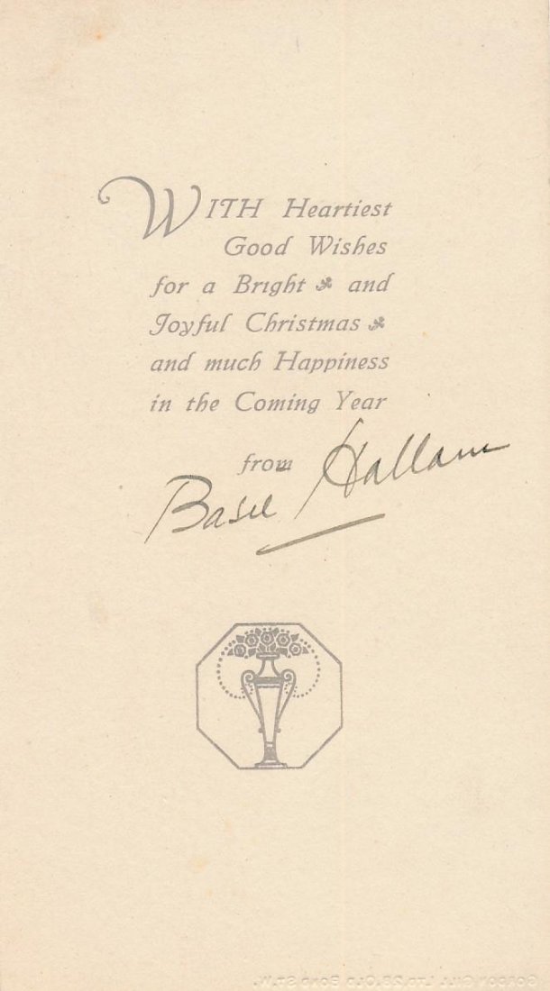 Basil Hallam-Rare Signed Christmas Card (British Actor Killed in WWI) (1 of 1)