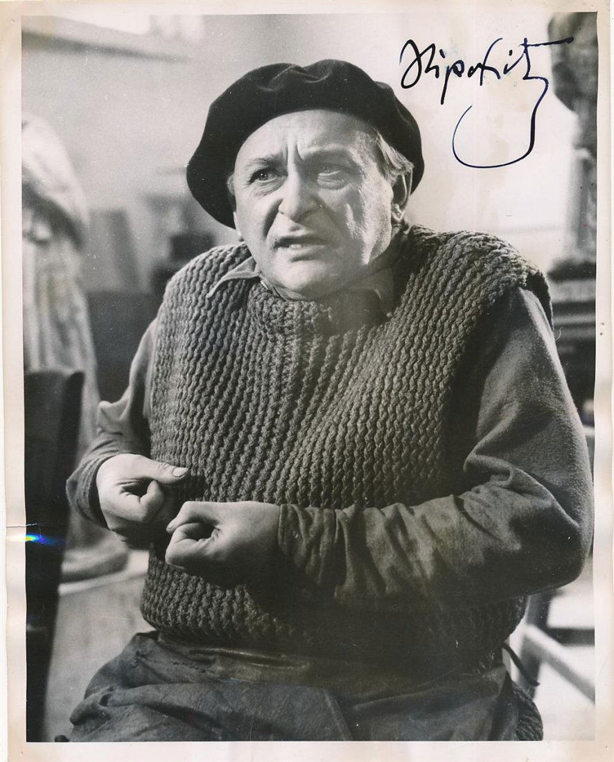 Jacques Lipchitz-RARE Vintage Signed Photograph (Cuban Sculptor): RARE 7X9 Vintage glossy photograph signed in bold black fountain pen ink, "Lipchitz." Some waviness to the edges, otherwise very nice.(1891-1973) Jacques Lipchitz was a Cubist sculptor. Lipchitz retai