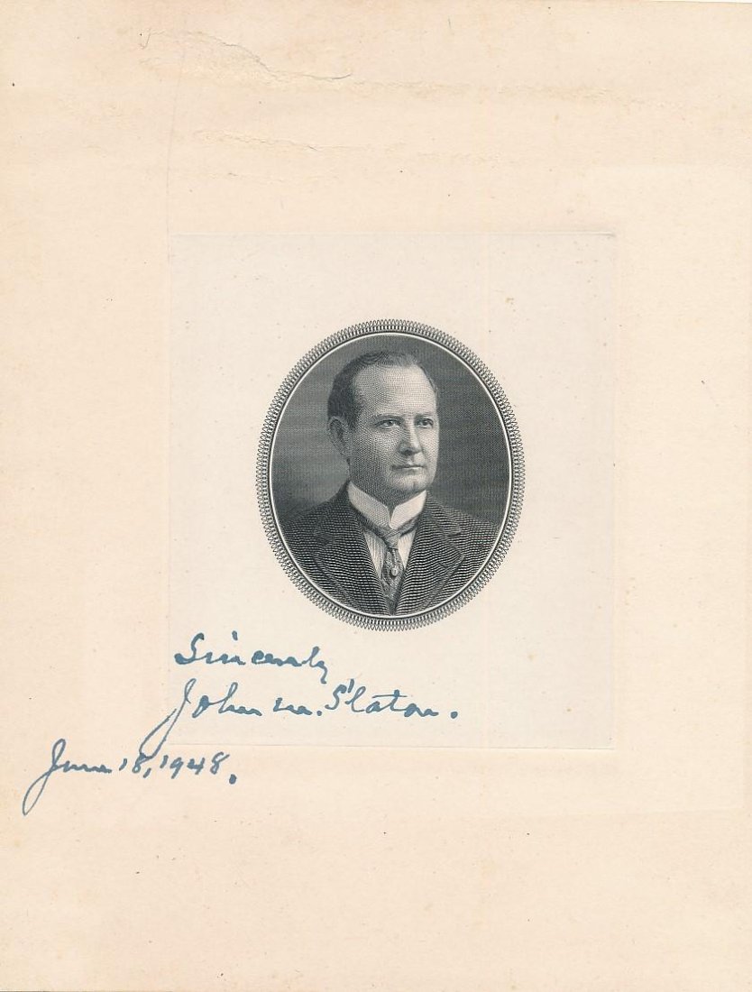 John M. Slaton Vintage Signed Engraving (1 of 1)