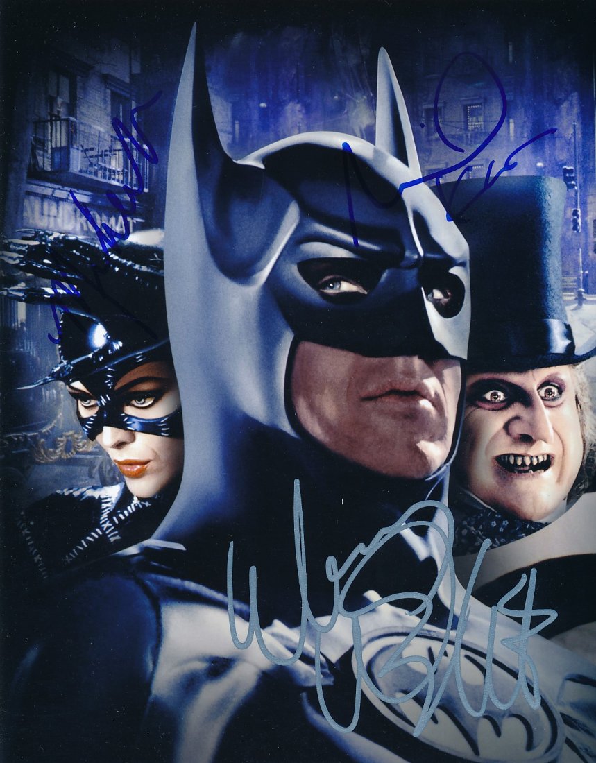 Michael Keaton, Danny DeVito & Michelle Pfeiffer-Signed Photograph "Batman Returns" (1 of 1)