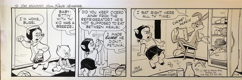 Ralph Heimdahl-Original Hand-Signed 3-Panel 1967 Strip (1 of 1)
