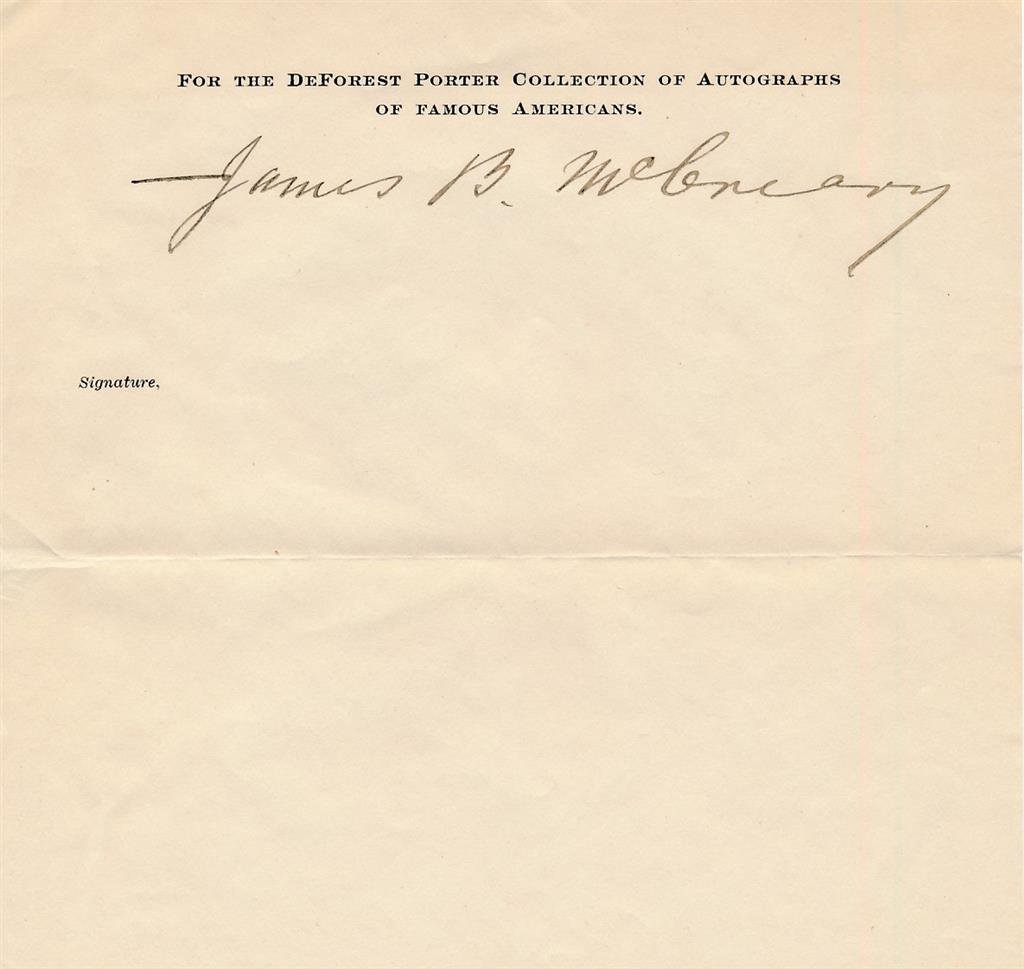 James B. McCreary-Signed Page 1903 (Gov of Kentucky/Civil War/Speaker of House) (1 of 1)