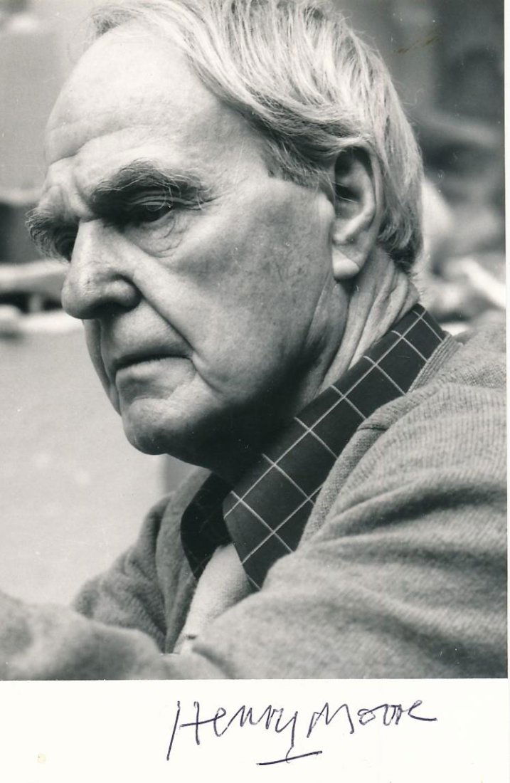 Henry Moore-Signed Vintage Photo (Famous Bronze Sculptor Artist) (1 of 1)