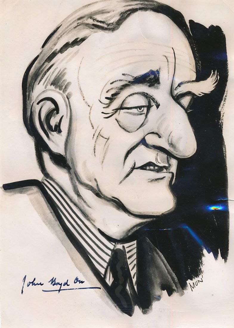 Lord John Boyd Orr- Vintage Caricature AP Signed Photo (Nobel Prize 1949) (1 of 1)