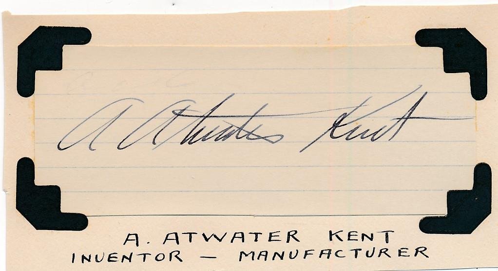 A. Atwater Kent-Vintage Signed Card 1930's  (Inventor) (1 of 1)