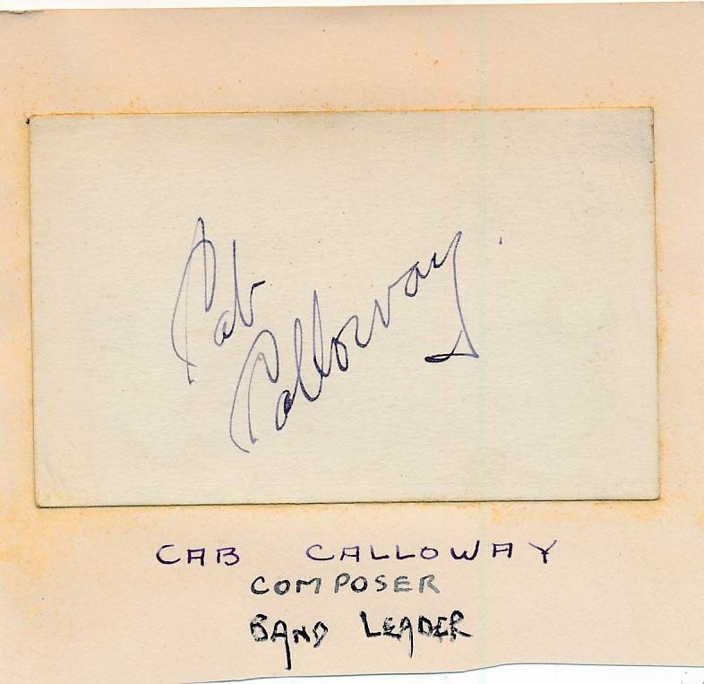 Cab Calloway -Vintage Signed Card from 1930s ("The Cotton Club") (1 of 1)