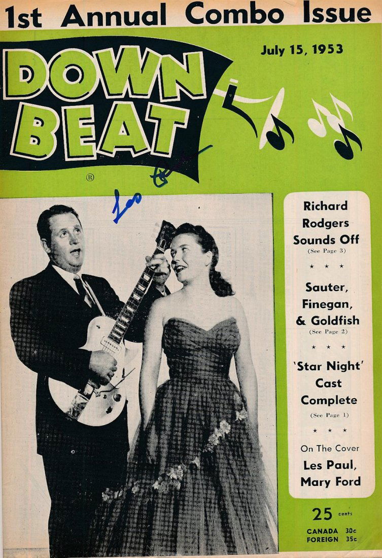 Les Paul- Signed 1953 Down Beat Magazine (1 of 1)