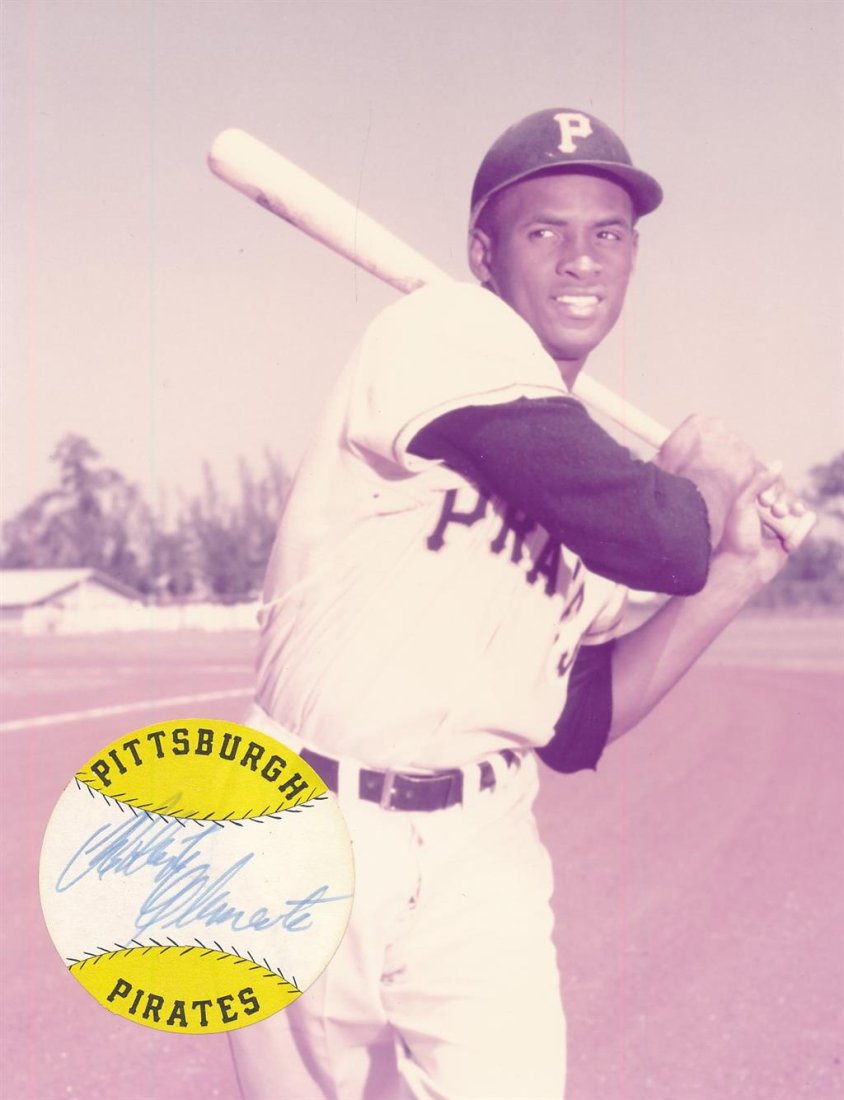 Roberto Clemente- Signed Pittsburg Pirates Sticker Affixed Vintage Photograph (1 of 1)