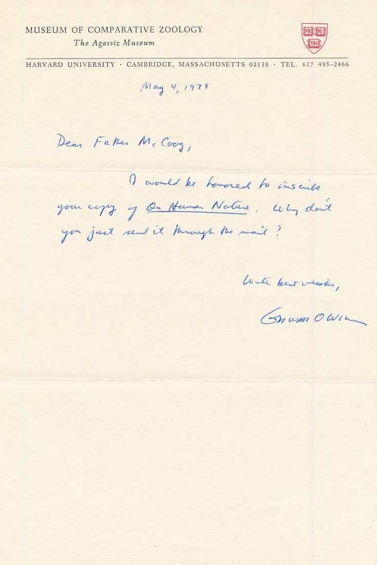 Edward O. Wilson- ANS signed in 1979 (1 of 1)