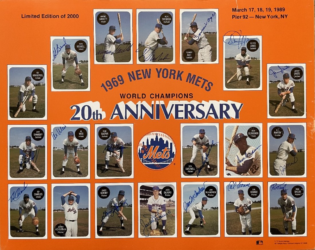 1969 New York Mets- Poster Board Signed by 18 (1 of 4)