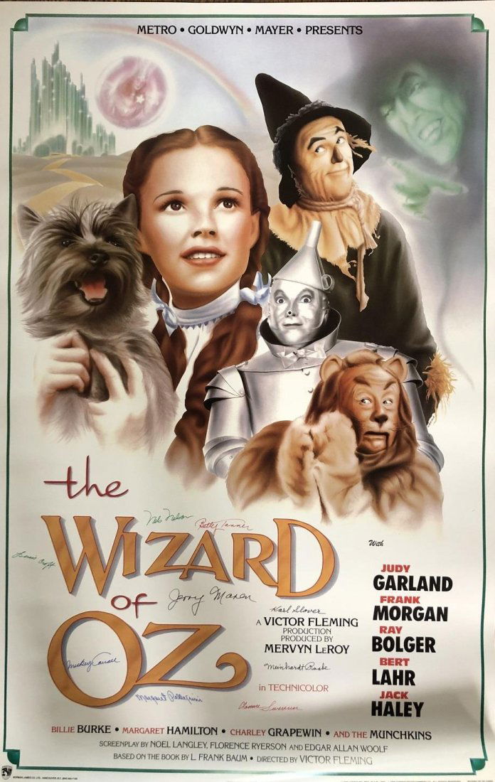 Wizard of Oz- Movie Poster Signed by 9 Munchkins (1 of 2)