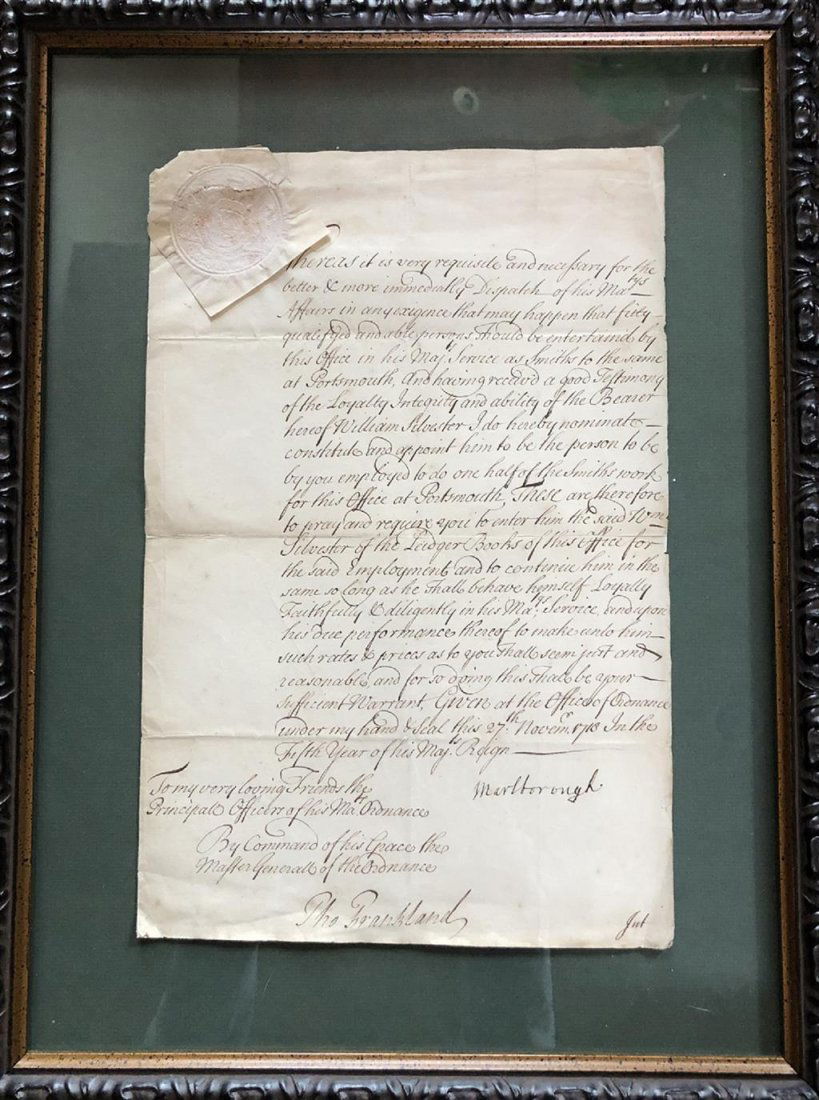 John Churchill, 1st Duke of Marlborough-Historical Signed Document from 1718 (1 of 1)