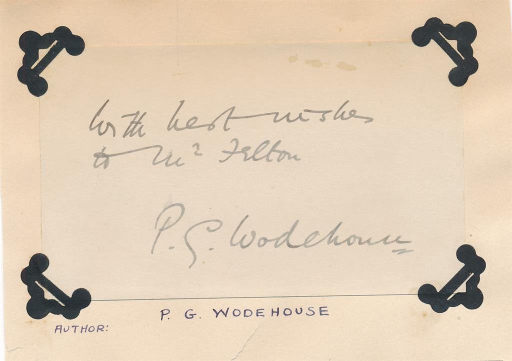 Sir Pelham G. Wodehouse- Vintage Signed Card (English Writer) (1 of 1)