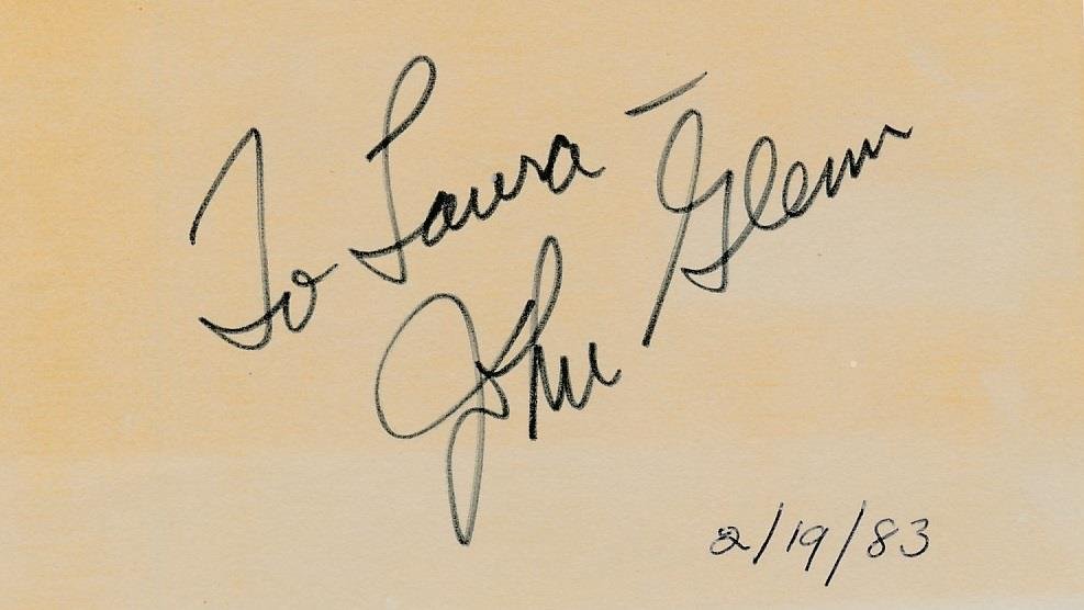 John Glenn-Vintage Signed Index Card (1 of 1)