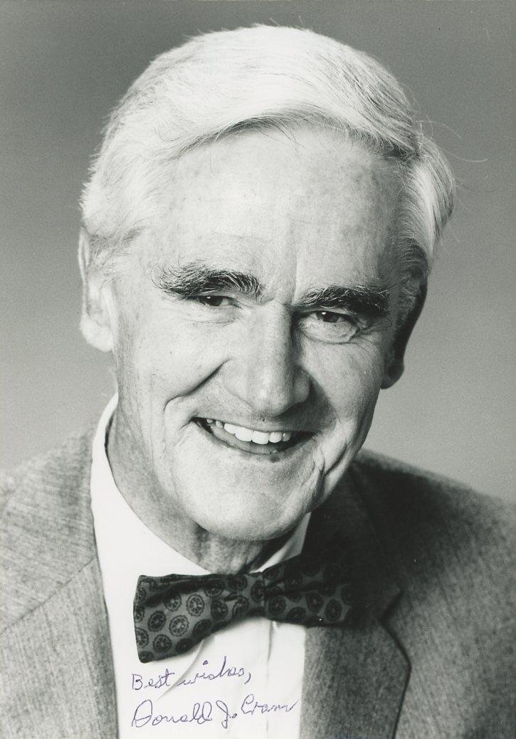 Donald J. Cram- Signed Photograph (Nobel Prize 1987): 5x7 B&W glossy finish vintage photograph signed in black ballpoint ink by Donald J. Cram. In very good condition. (1919-2001) Donald James Cram was an American chemist who shared the 1987 Nobel Prize 