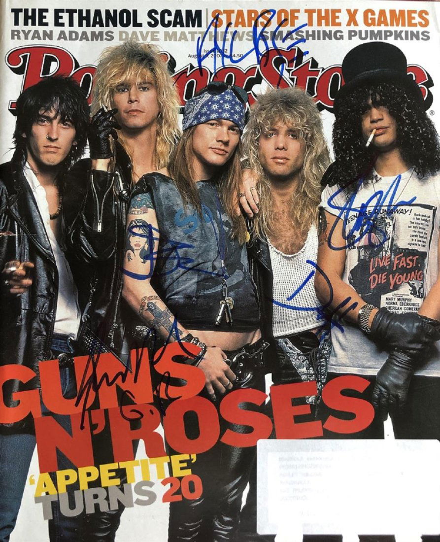 Guns N' Roses-Full Rolling Stone Magazine Signed by 5 Members (1 of 1)