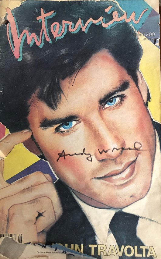 Andy Warhol- Vintage Signed "Interviewer Magazine" Featuring John Travolta (1 of 1)