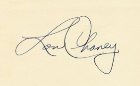 Lon Chaney Jr.-RARE Vintage Signed Index Card