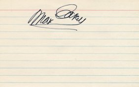 Max Carey-Vintage Signed Index Card (HOF 1961)