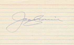 Joe Cronin- Signed Index Card