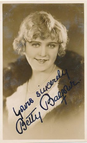Betty Balfour- Signed Vintage Postcard (English Silent Film Star)
