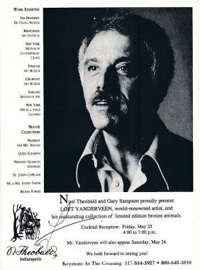 Loet Vanderveen- Signed Twice Announcement of Exhibit (Artist)