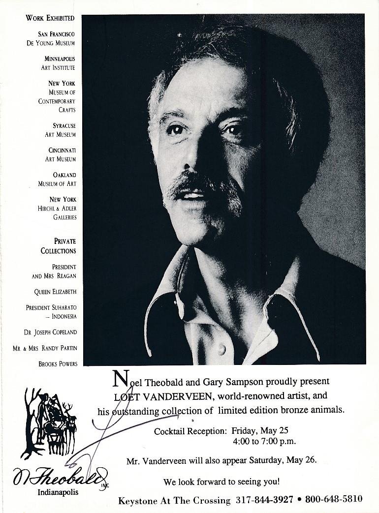 Loet Vanderveen- Signed Twice Announcement of Exhibit (Artist) (1 of 2)