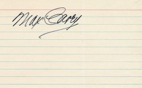 Max Carey-Vintage Signed Index Card