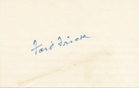 Ford Frick-Vintage Signed Index Card