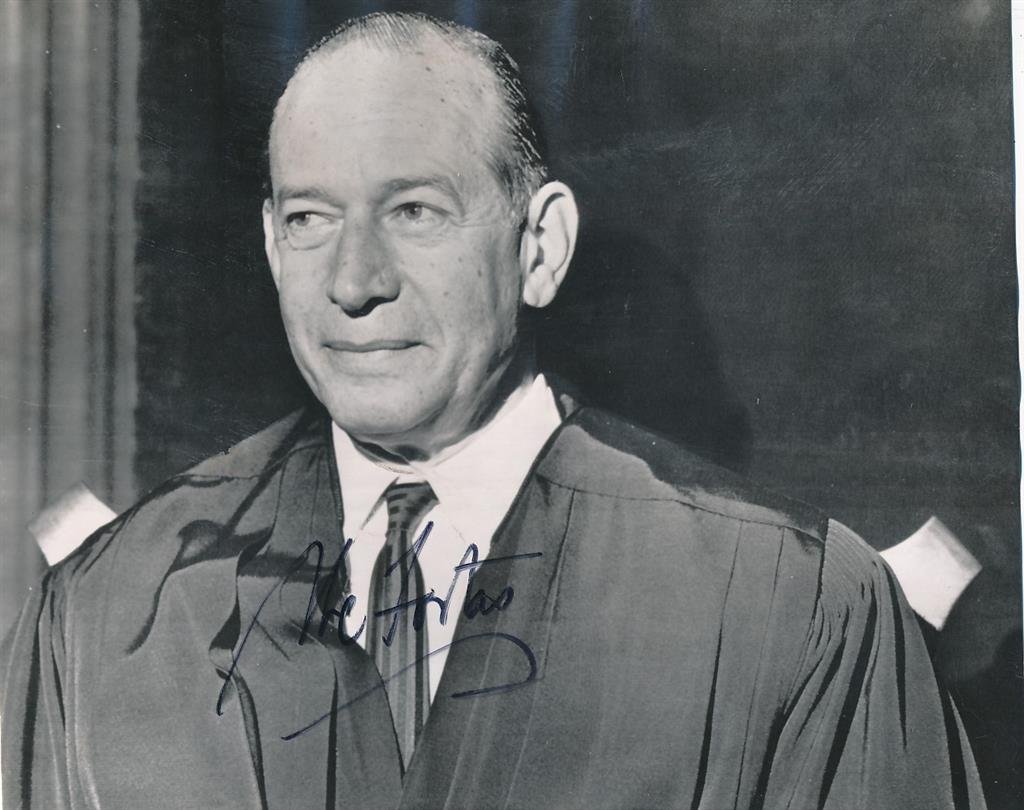 Abe Fortas-Signed Vintage AP Photo (Supreme Court): 8.5x7 B&W vintage Associated Press Wirephoto signed in black marker by Abe Fortas. Scattered creasing, otherwise, in fine condition. (1910-1982) Abraham Fortas was an American lawyer and jurist who se