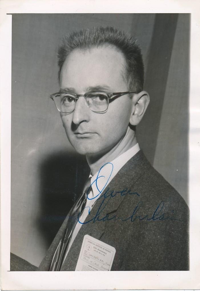 Owen Chamberlain-Vintage Signed Photograph (Nobel Prize 1959) (1 of 1)