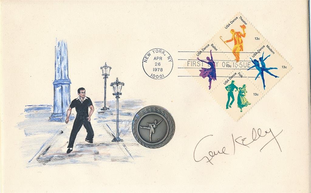 Gene Kelly- Hand Painted Signed FDC Cover w/Coin (1 of 1)