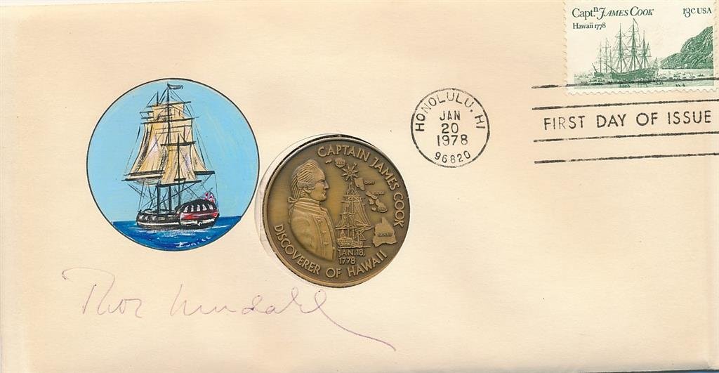 Thor Heyerdahl-Signed First Day Cover w/Coin (1 of 1)