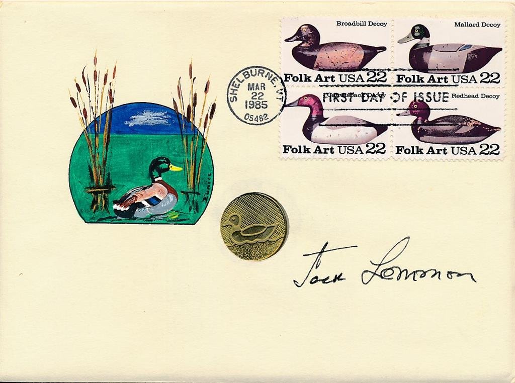 Jack Lemmon- Hand Painted Signed FDC Cover w/Coin (1 of 1)