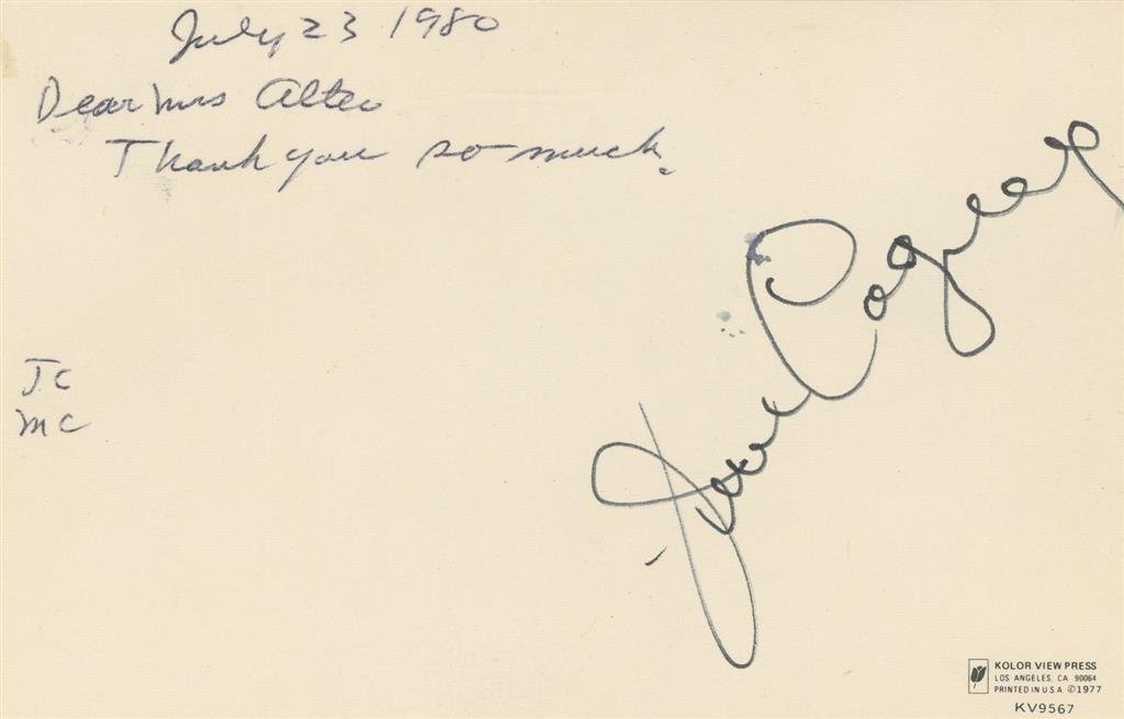 Jim Cagney- Signed Vintage Picture Postcard (1 of 2)